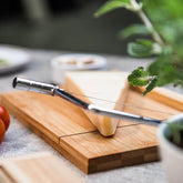 Tábua Bambu Para Queijo Com Guilhotina Fio De Corte Cozinha